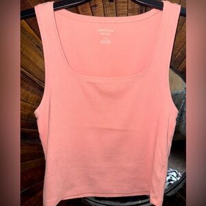 American Eagle pink ribbed tank top size large